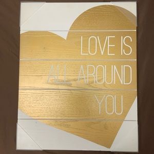 “Love Is All Around You” Wooden Wall Decor